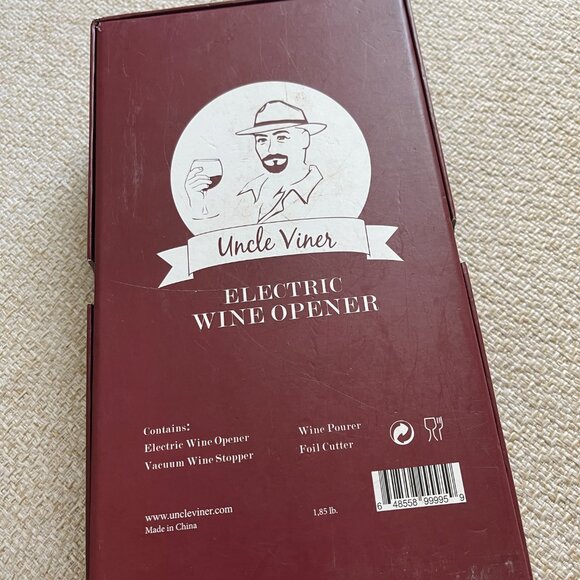 Electric Wine Opener Uncle Vines opener Vacuum wine stopper Wine pourer Foil cut - Picture 12 of 12